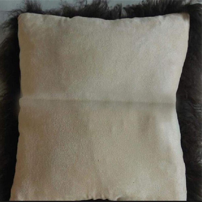 Seek4comfortable Real Tibetan Mongolian Lamb Sheepskin Wool Fur Super Soft Plush Leather Pillowcase Cushion Cover,Black, 18x18 inch - Image 2